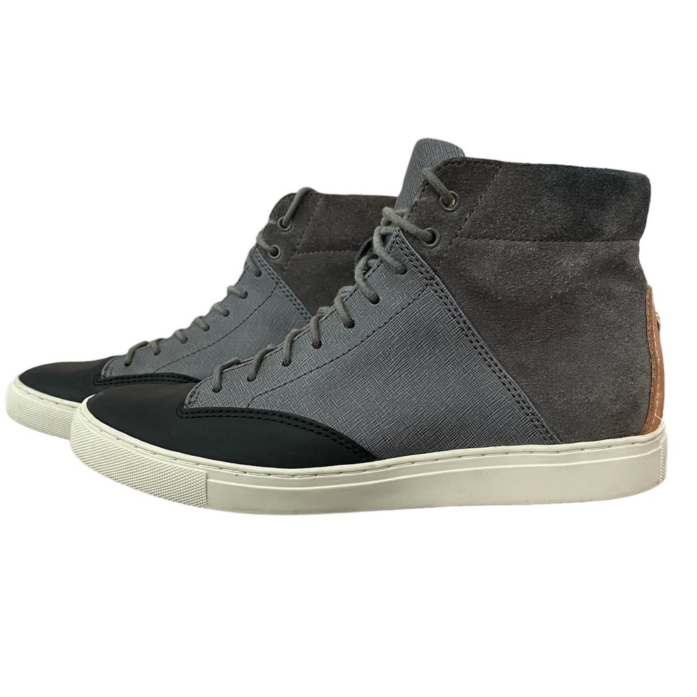 TCG Black Porter Sneaker Leather Ash Grey High Top Sneaker Men's EUC Size 40